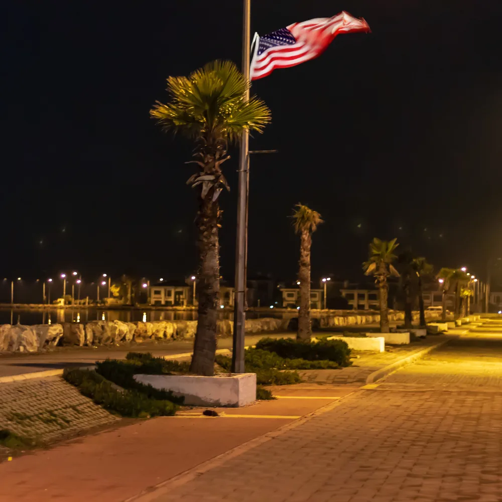Placeholder — flag at sunrise or sunset