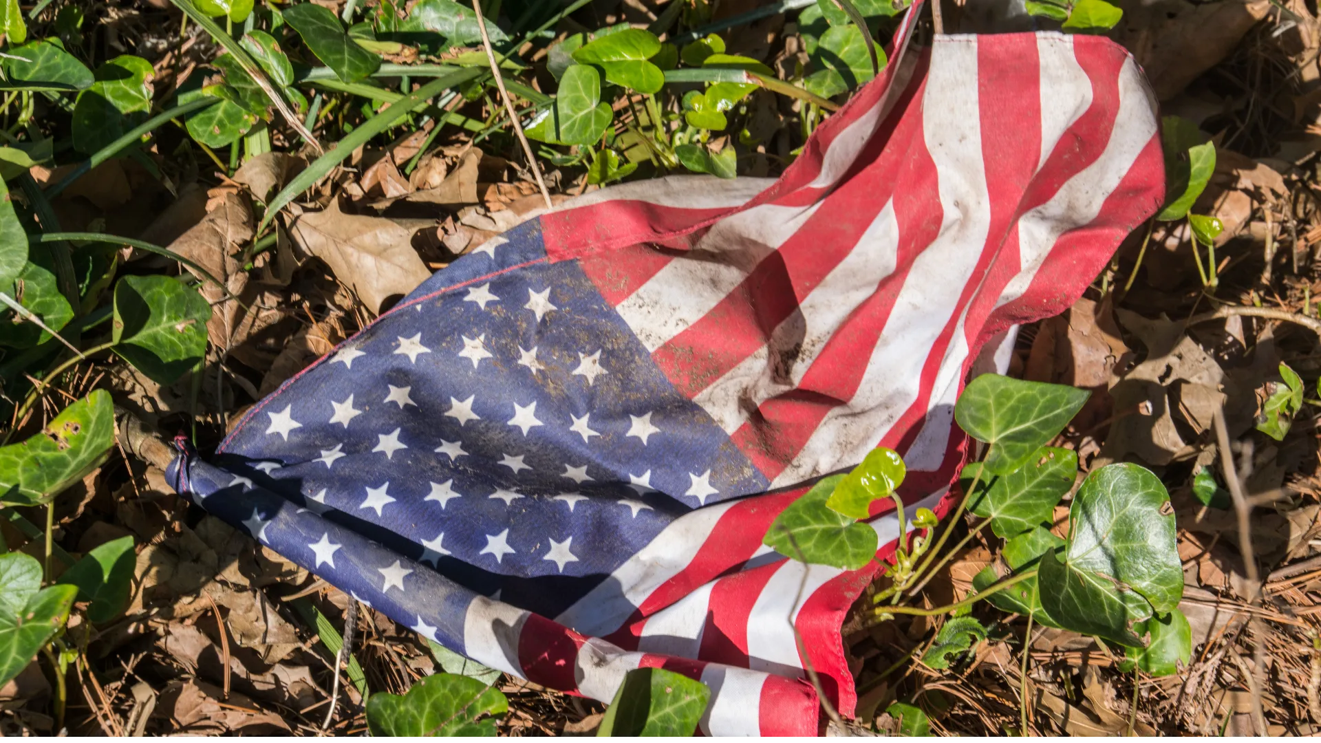 A dirty flag on the ground