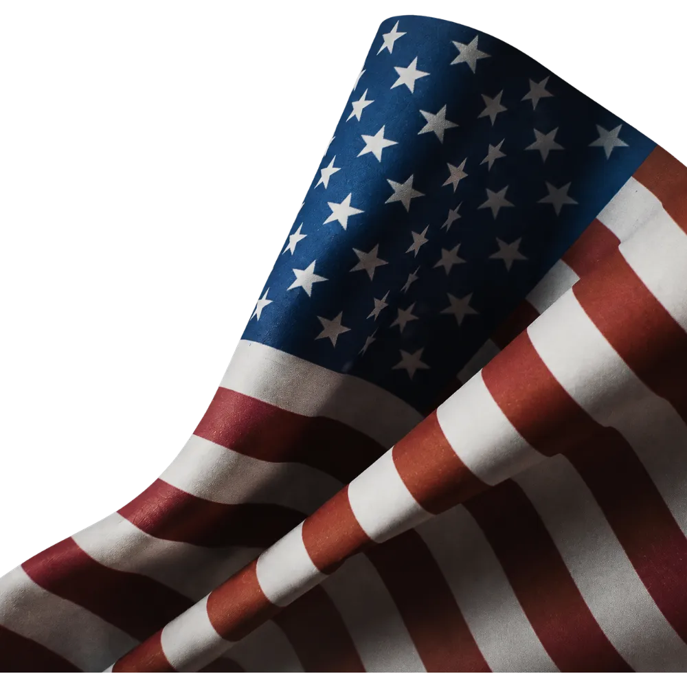 flag partially folded
